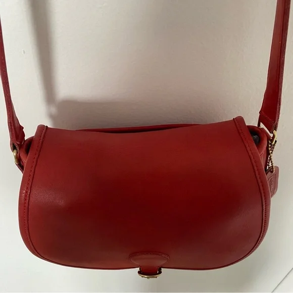 Vintage Coach Saddle Bag No. 9851 - Red Leather - Picture 6 of 17